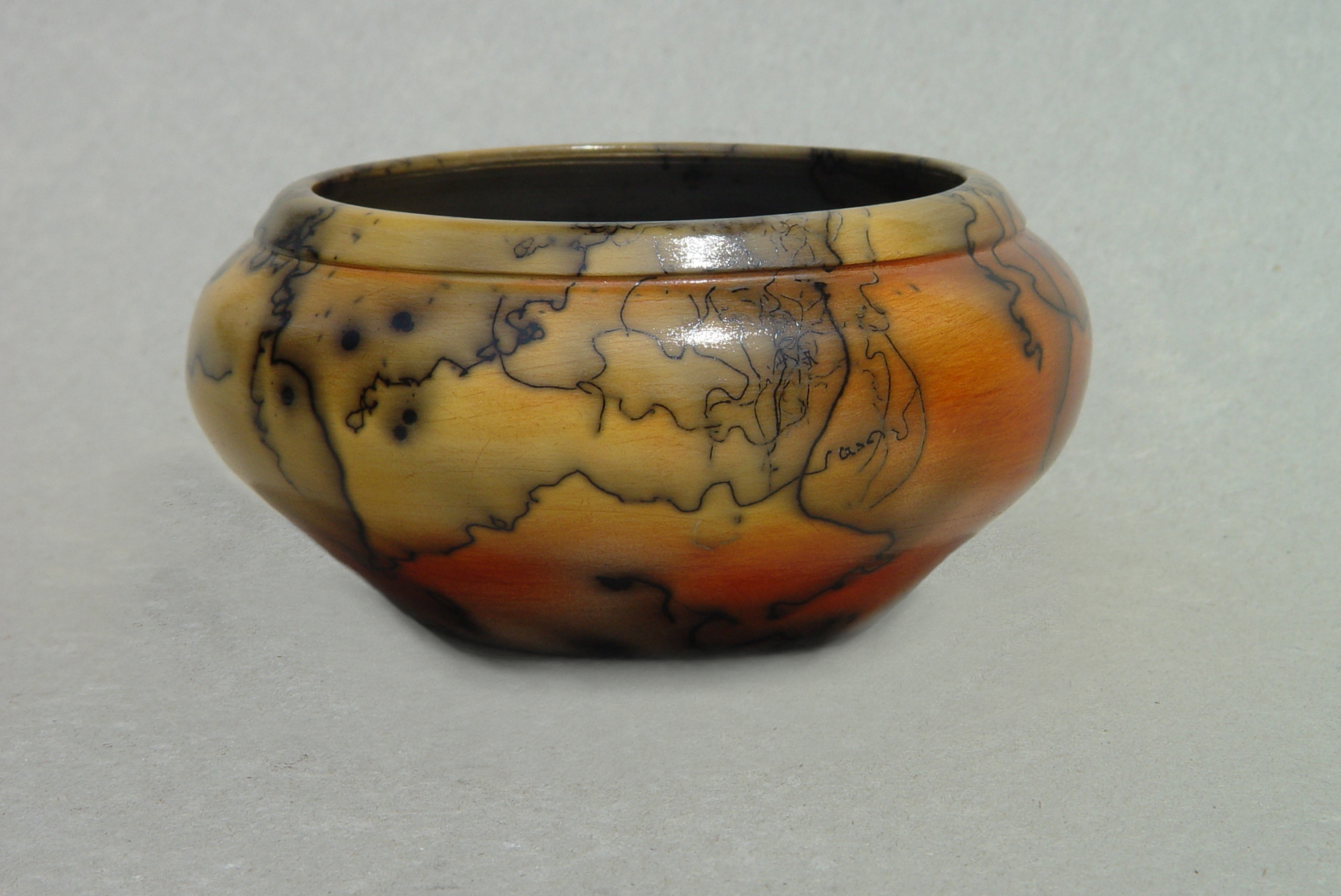 Horse Hair Raku Vase: Porcelain, terrasigilata, horse hair