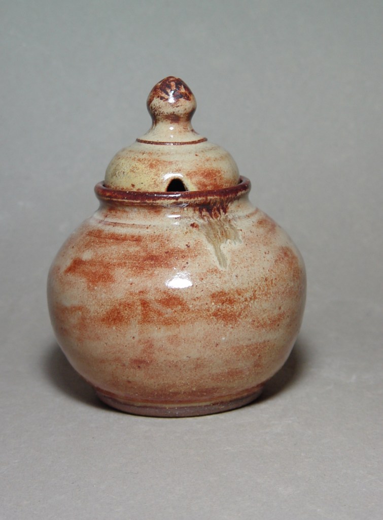 Sugar Bowl: Local clay, Shino glaze, wood-fired