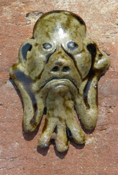 Local stoneware clay, iron slip, alkaline glaze, wood-fired-SOLD